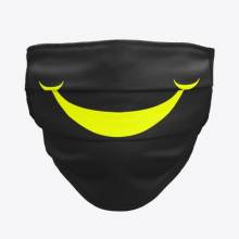 Let everyone know you're smiling beneath your mask with this black covid-19 face mask with big yellow smile!